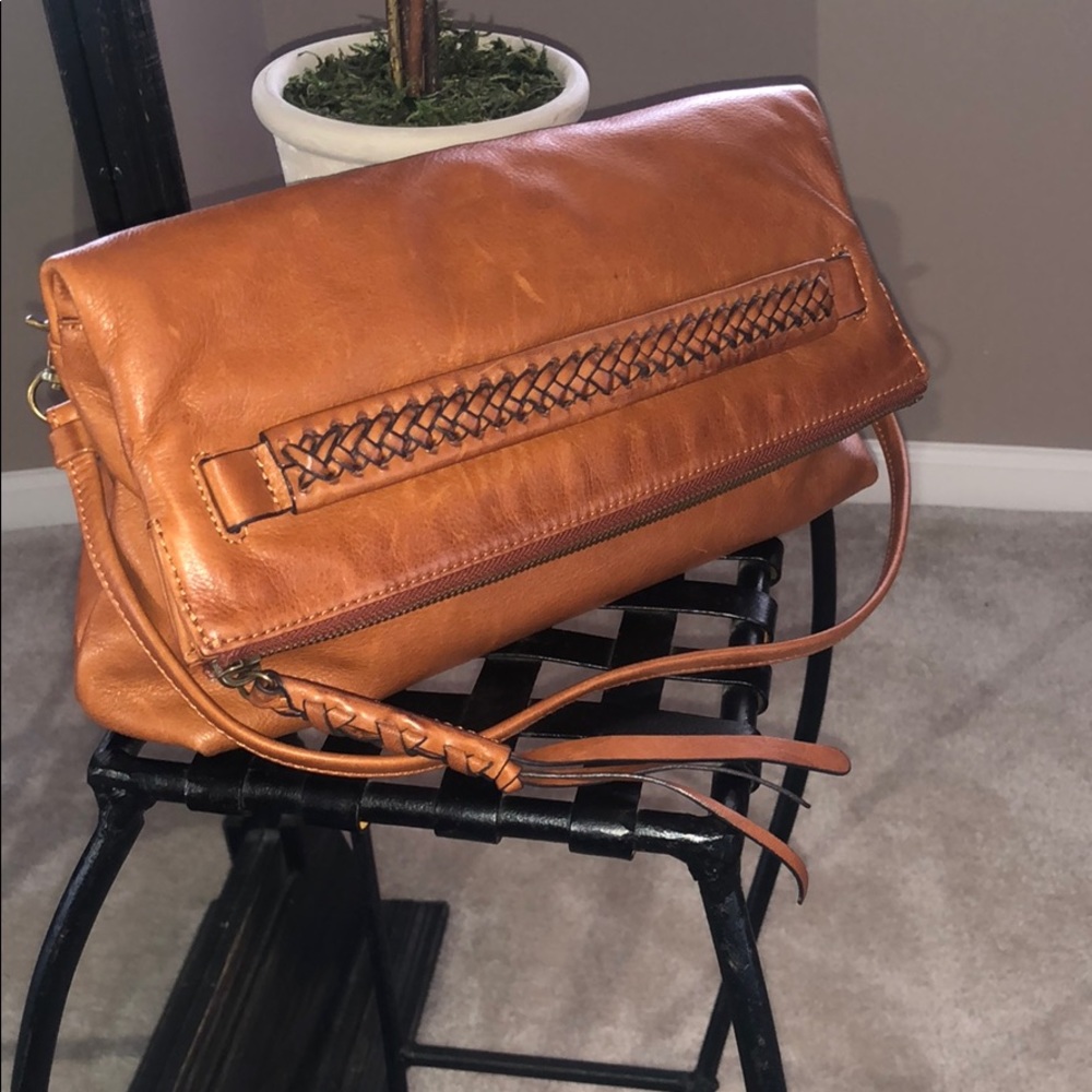 Frye Large Leather Fold over Clutch